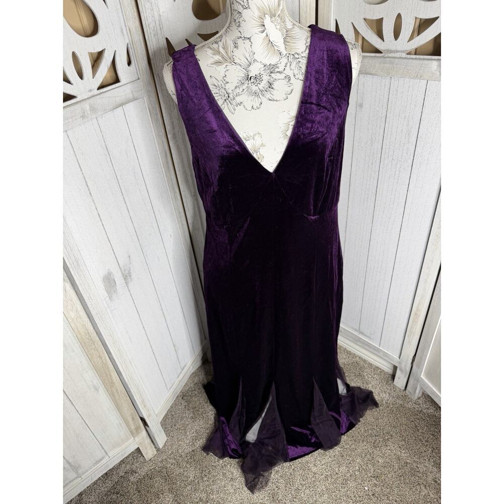 Candalite Velvet Maxi Mermaid Dress Whimsigoth Y2K Size XL Deep V